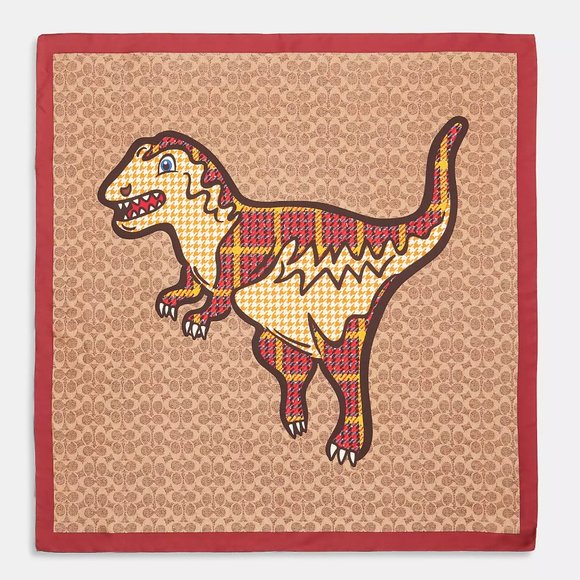 🥰 Coach Plaid Rexy Print Silk Square Scarf - Picture 1 of 8